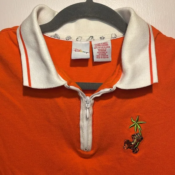 Disney- Vintage Neon Orange Tigger Design Collared Embroidered Vest- XL - Image 3