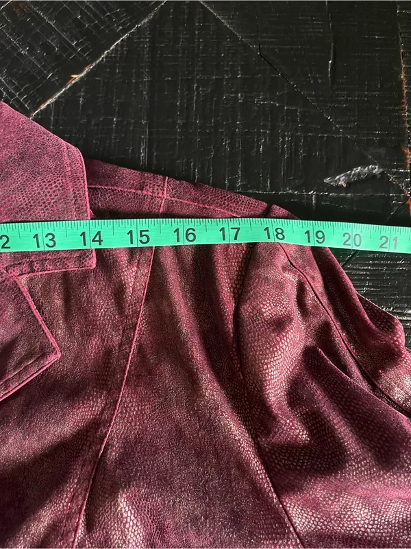 Vintage Erin London Women's Burgundy Button Up Textured Blazer Size L - Image 6