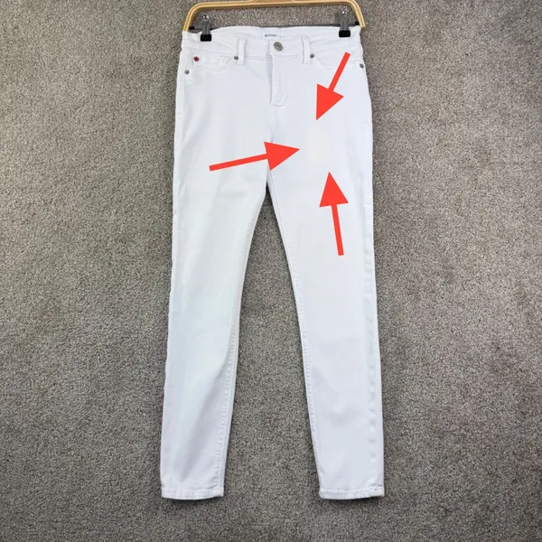 Hudson Skinny Jeans Womens 29 White Mid Rise Minimalist Designer Denim Preppy - Image 2