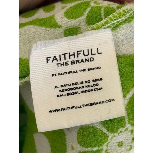 Faithfull the Brand Olinda Green Ivy Floral Puff Sleeve Maxi Dress Size 4 Small - Image 4