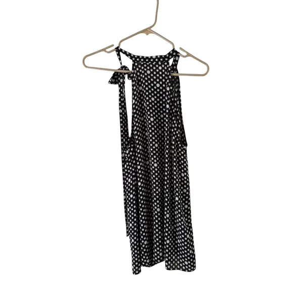 LOFT Halter Top Sleeveless Tie Neck Blouse Black White Polka Dot M‎ - Image 11