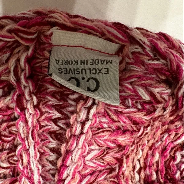C.C Pink and White Knit Beanie - Image 6