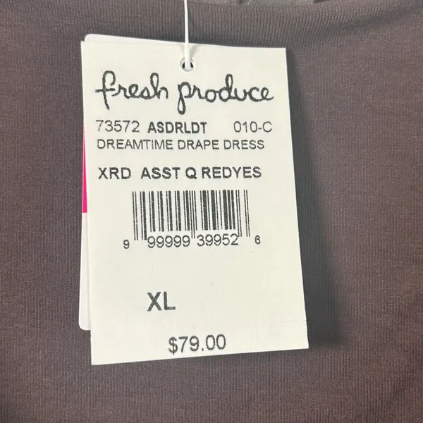 Fresh Produce Dreamtime Drape Dress Brown Cowl Neck Sleeveless Midi XL NEW - Image 5