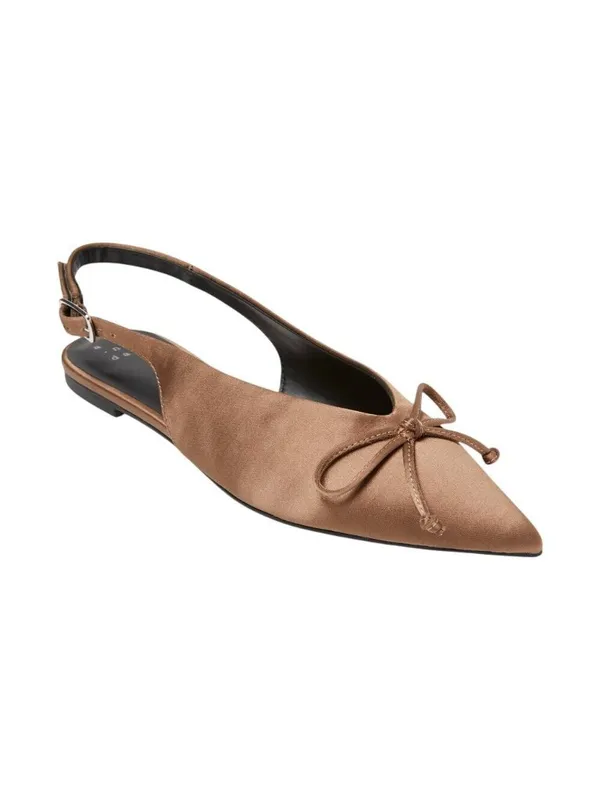 A New Day Womens Camille Satin Slingback Bow Flats 94648296 Brown 9M - Image 10
