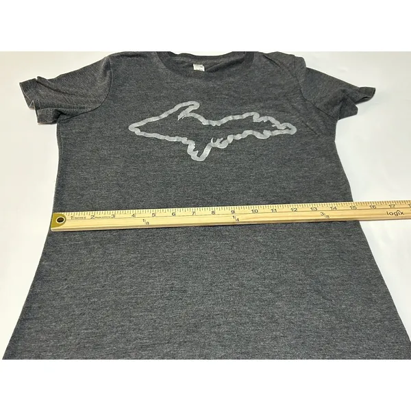 Bella Canvas 6004 Women Juniors L T-Shirt Michigan Upper Peninsula Heather Gray - Image 5