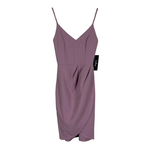 NWT Lulus Mini Bodycon Dress Womens XS Mauve Sleeveless Wrap Minimalist Cocktail - Image 2