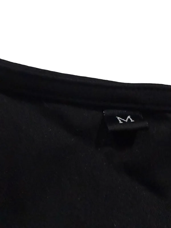 MW Luv (Made With Luv) Black Long Sleeve Wrap Crop Tie Waist V Medium Women's - Image 7