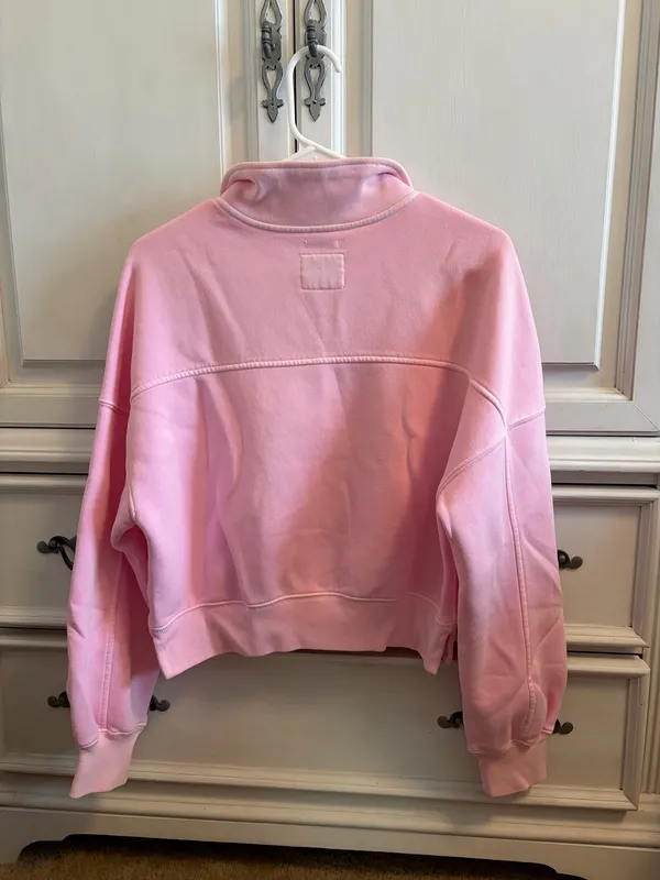 Abercrombie & fitch quarter zip sweatshirt pink - Image 3
