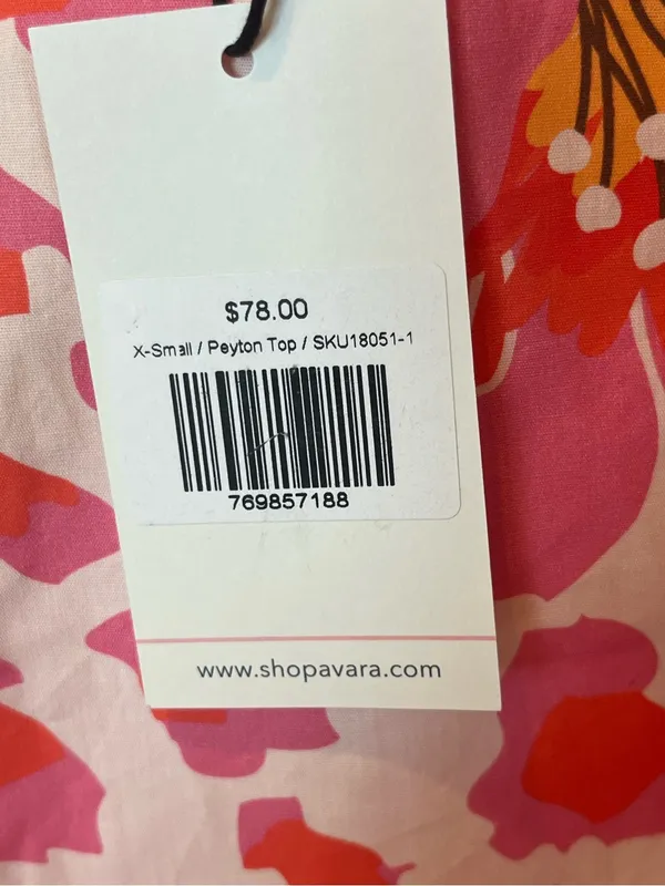 Avara Payton Top Pink Floral Puff-Sleeve Cotton - Image 8