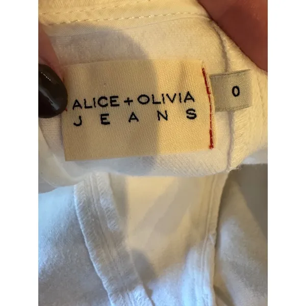 Alice+Olivia Dress Women 0‎ White Vintage Sugar Denim Mimi Puff Sleeve Mini - Image 8
