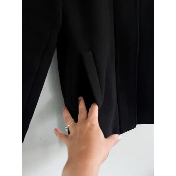 J.Crew Factory | City Coat with Button Neck Black Wool Blend | Sz 10P - Image 6