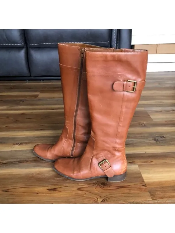 Nine West Women's Vasookie Vintage America Collection Tall Leather Boot Size 8.5 - Image 4