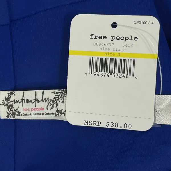 Free People Intimately Nina Bandeau Bra Medium Strapless Blue Flame Strapless - Image 3