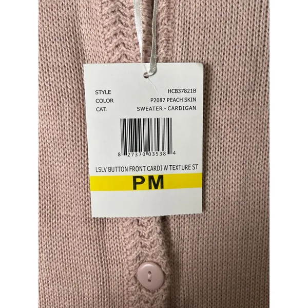 Soft Girl Blush Pink Knit Cardigan Button‎ Front Cottagecore Coquette Kawaii NEW - Image 7