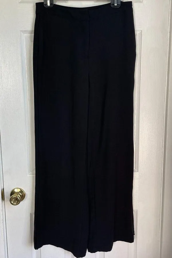 Who What Wear black wide leg slit high waist trousers pants - Image 12