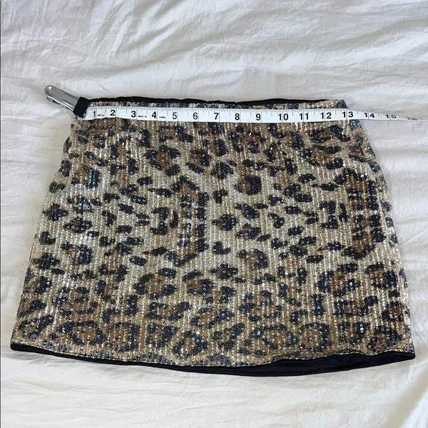 SHEIN Tan Sequin‎ Pencil Mini Skirt Night Out Size Small - Image 6