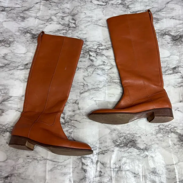J. Crew Riding Boots leather brown size 7 brown casual western - Image 2