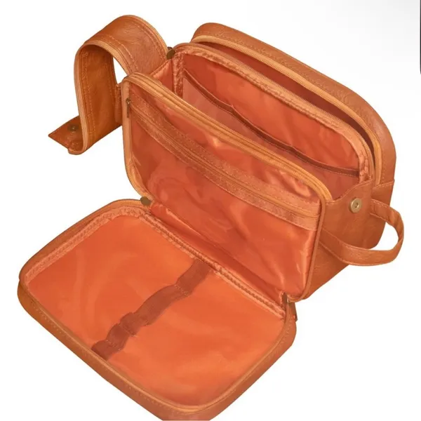 Dot & Dot Brown Leather Travel Men's Bag - Image 3