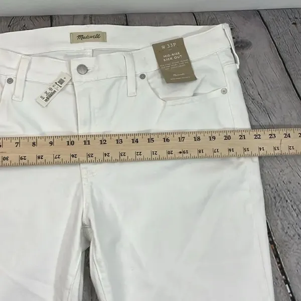 Madewell Mid Rise Kick Out With Magic Pocket White Plus Size - Image 12
