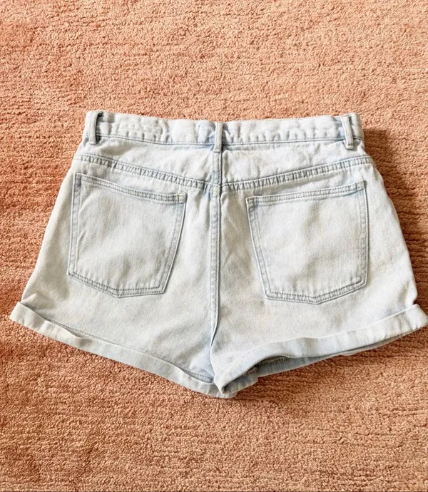 PacSun Mom Denim Shorts Light Wash High Rise Cuffed Size 29 - Image 9