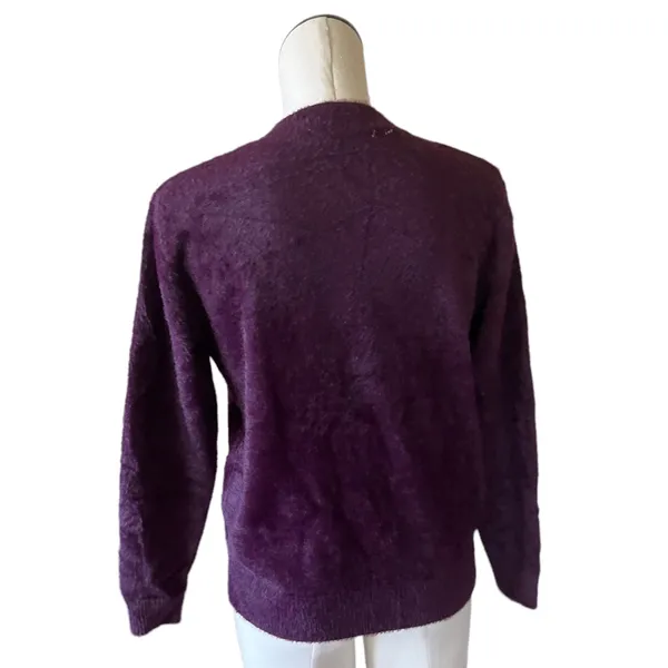 NWOT ZARA Super Soft Fuzzy mock Neck Sweater Pullover Burgundy Medium - Image 5