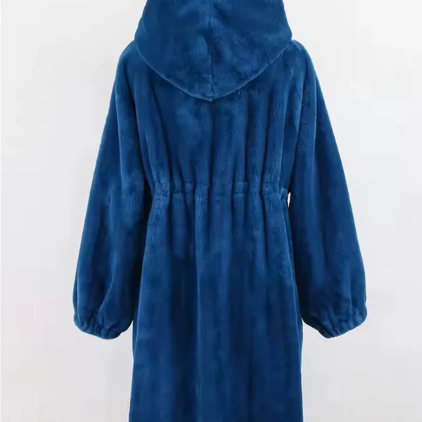Elegant Blue Teddy Jacket for Women - Image 2