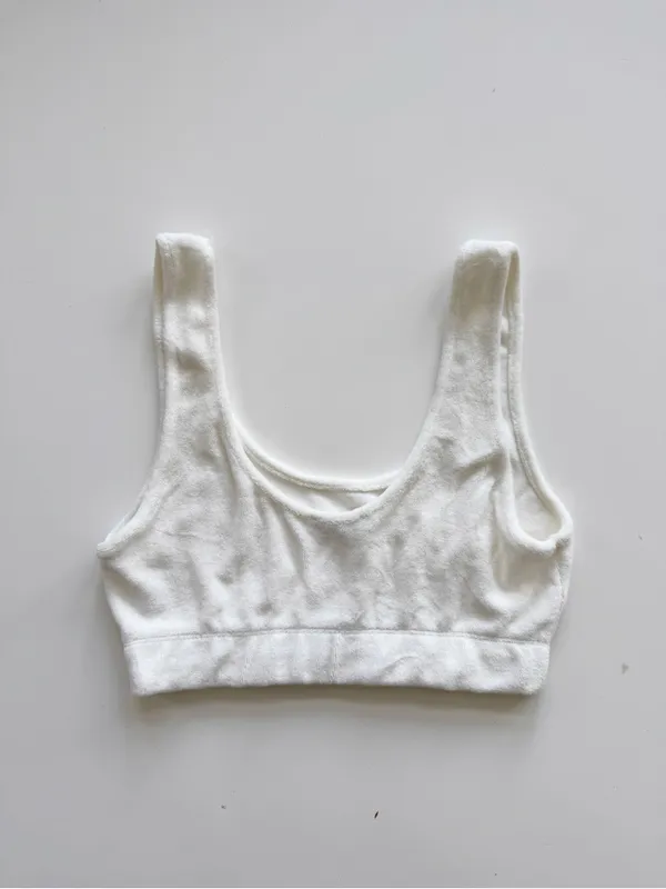 Zara Terry Cloth Cropped Top Size Medium - Image 2