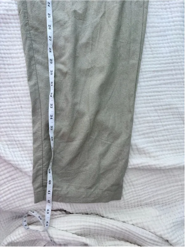 Women's Unbranded Silk Trousers Green Size 1X Silk Noil Raw Silk Drawstring - Image 8