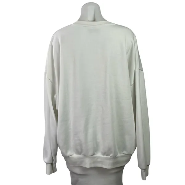 Yale University Women's White Crest Fleece Long Sleeve Crew Neck Sweatshirt L - Image 3