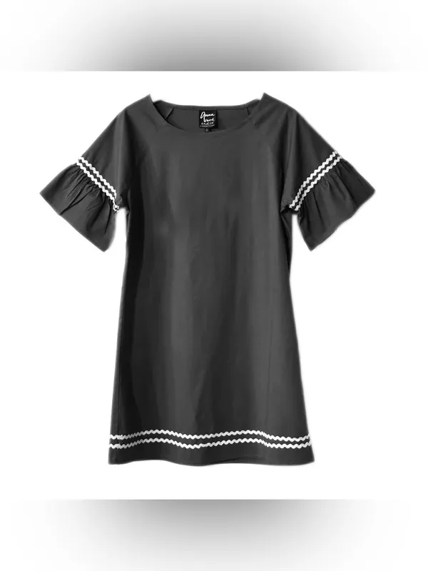 Anna Lane & Co Ric Rac Shift Dress Bell Sleeve Boutique Mod Resort‎ Vacation - Image 2