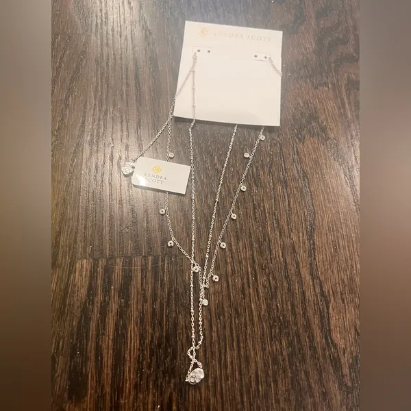 NWT Kendra Scott Silver Multi-Strand Necklace with Pendant - Image 2