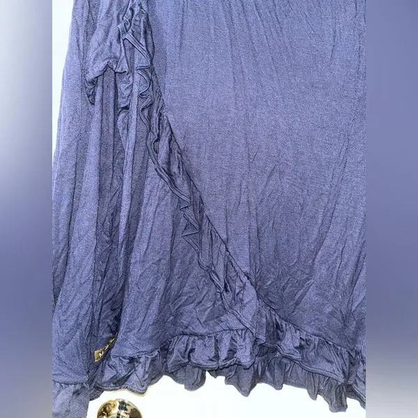 Matilda Jane NWT Top Womens XXL Navy Blue Long Sleeve Ruffle Hem Stretch Casual - Image 12