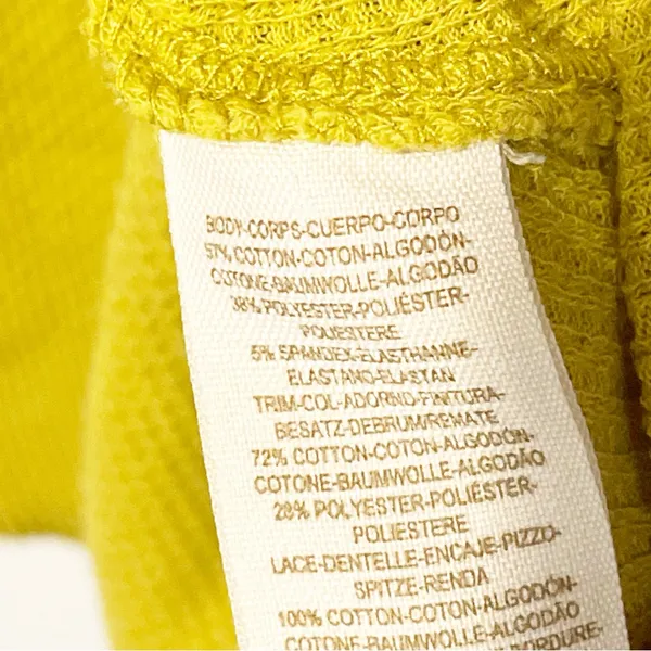 Free People Kombucha Crochet Knit Cuff‎ Thermal Top Chartreuse Size Small - Image 5