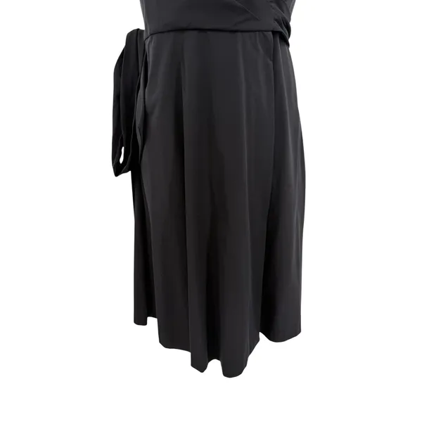 Diane Von Furstenberg Peyton Wrap Dress Puff Sleeve Knee Length Black 4 - Image 4