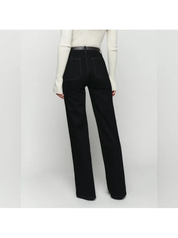 Reformation Jeans Alyssa High Rise Wide Leg Long Jeans - Image 2