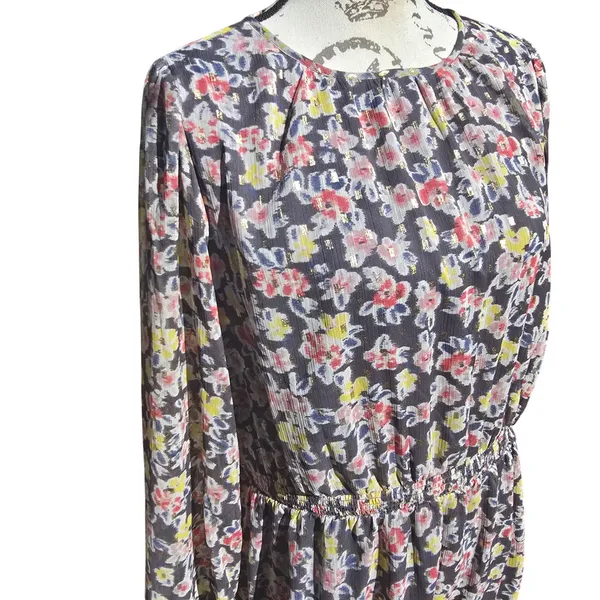 LOFT NWT Floral Print Long Sleeve Ruffle‎ Hem Dress Large Tall - Image 5