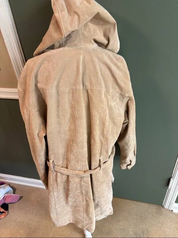 Together Tan Hooded Trench Coat Size L - Image 5
