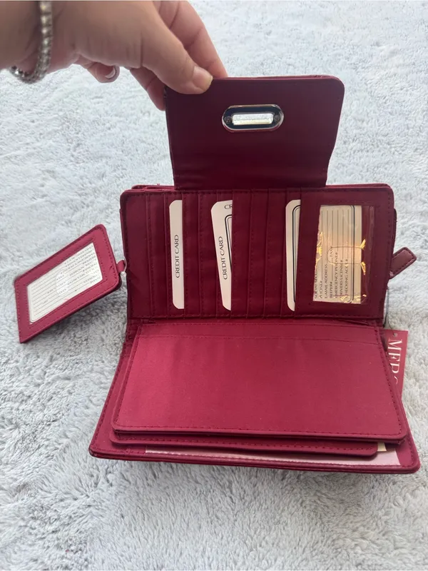 Merona Wallet Checkbook Clutch Combo Maroon - Image 2