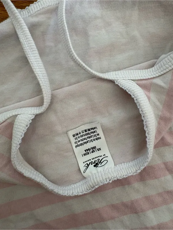 Frankie's Bikinis Pink & White Striped Spaghetti Strap Tank - Image 3