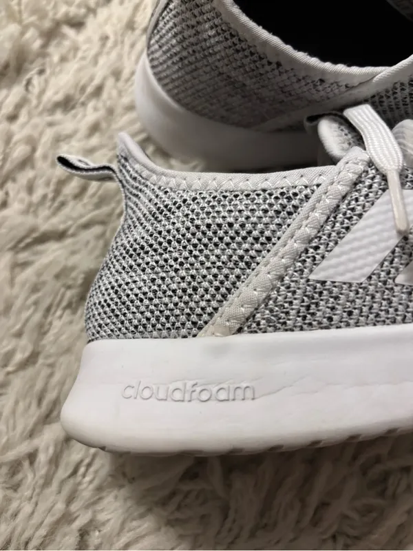 adidas Cloudfoam Sneakers Women’s Size 6.5 Grey and White Knit Lace-Up Sneakers - Image 15