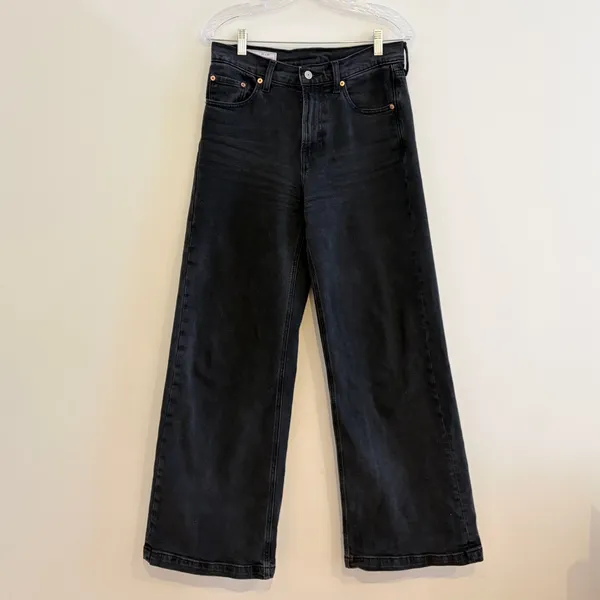 Gap High Rise Stride Black Leg Women's Jeans Black 27W - Image 2