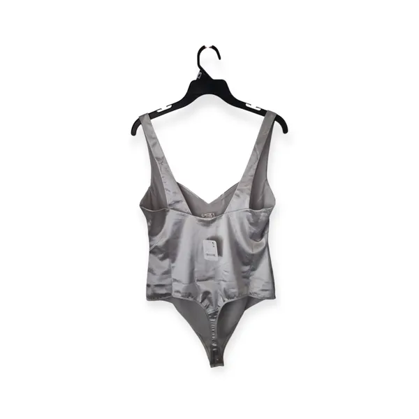 Free People Satin Sweetheart Bodysuit Dusk To Dawn Silver - Image 3