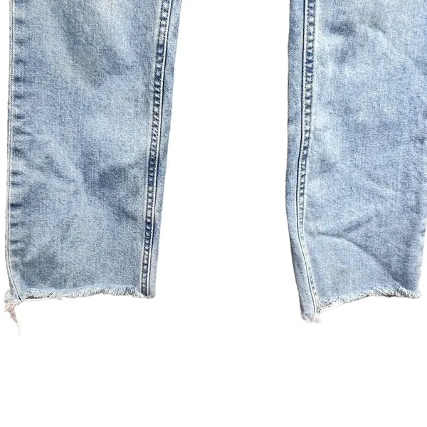 Everlane The Cheeky Straight Leg Raw Hem Light Wash Jeans Denim 26 ACTUAL‎ 28" - Image 7