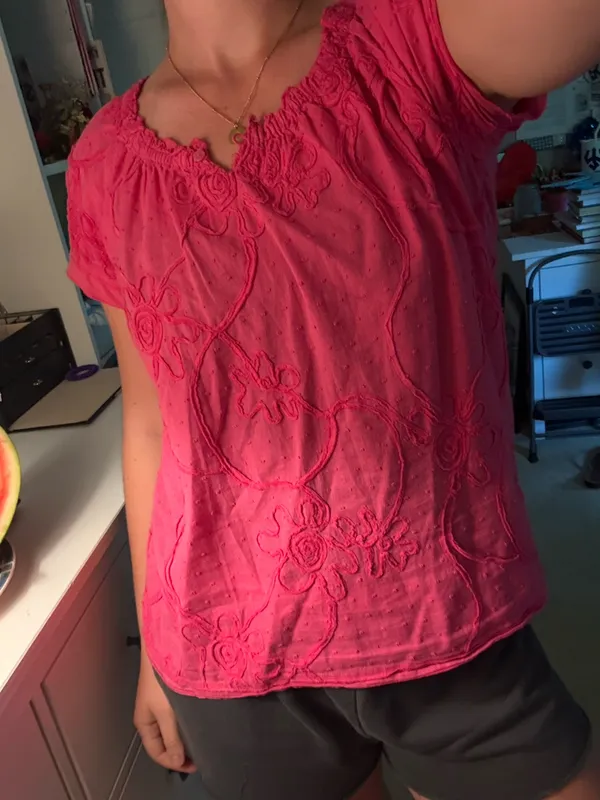 & Other Stories Pink Embroidered Blouse - Image 2