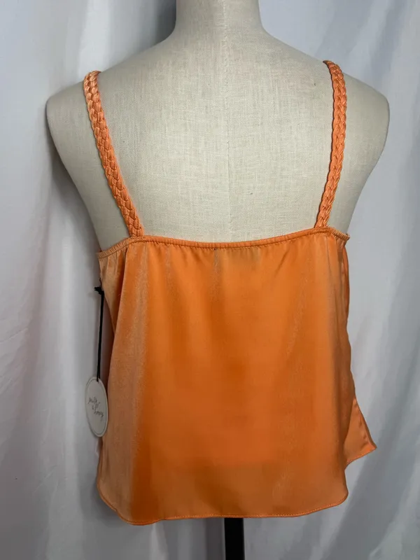 Milk & Honey party festival Braided Strap Orange Cowl Neck Tank Top M NWT - Image 5