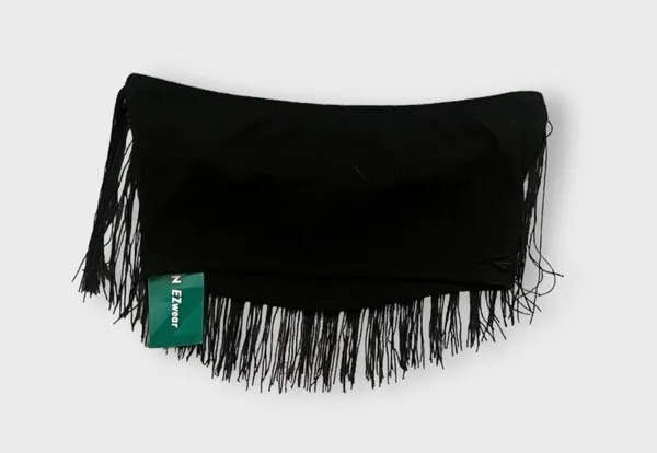 NWT | Strapless Fringe Top | Black | Size Small - Image 5