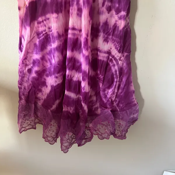 Frida Purple Tie Dye Lace Midi Dress Size S/M - Image 2