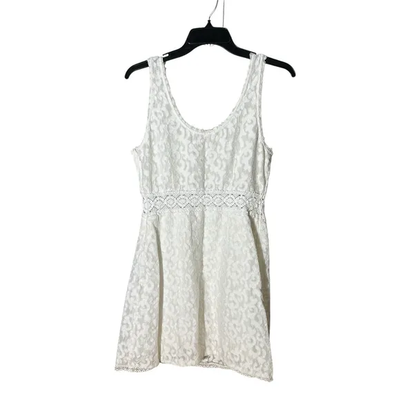 Free People Revolve Ivory Daisy Chain Medium Lace‎ Crochet Mini Dress #OP2-1 - Image 4