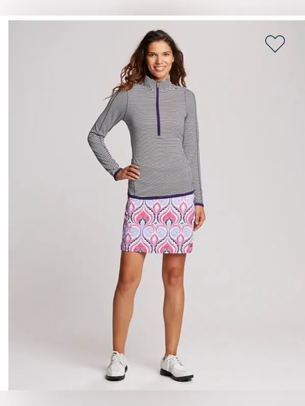 Cutter & Buck Striped Women 1/3 Zip LS CB Drytec Pullover Athletic Shirt -Med - Image 8