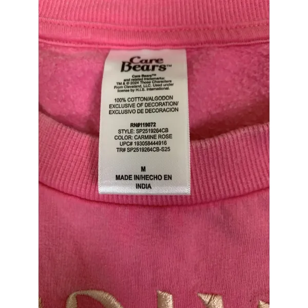 Care Bears Love Yourself Pink Graphic Sweatshirt Pullover Medium‎ - Image 3